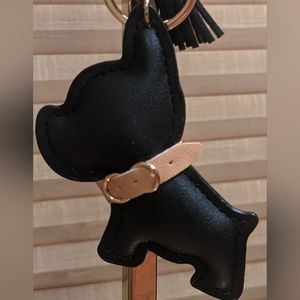 Black Vegan Leather Frenchie Purse Charm/Keychain